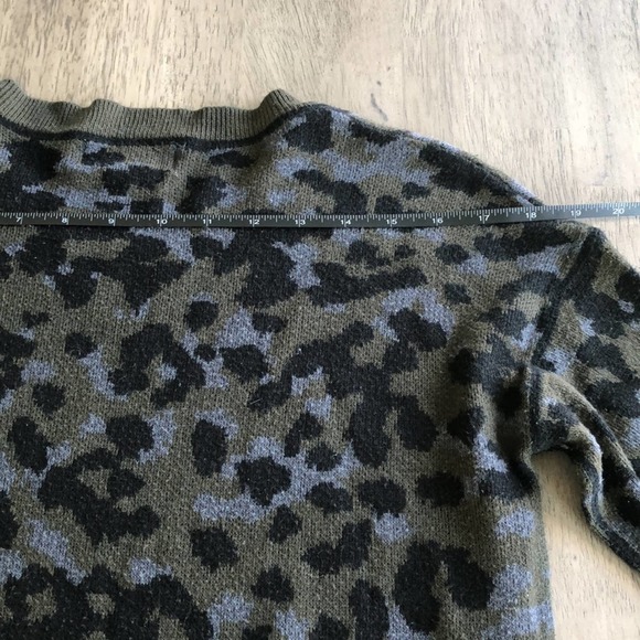 Anthropologie Ethan Camo Green Knit Crewneck Sweater - S - Picture 7 of 8